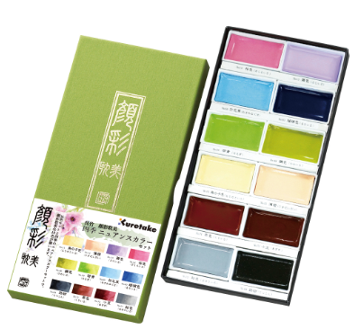 [Kuretake] Gansai Tambi 12 Colours 4 Seasons