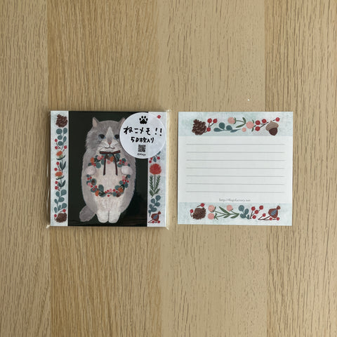 NEW [4Legs] Cat Memo Pad [with Wreath]