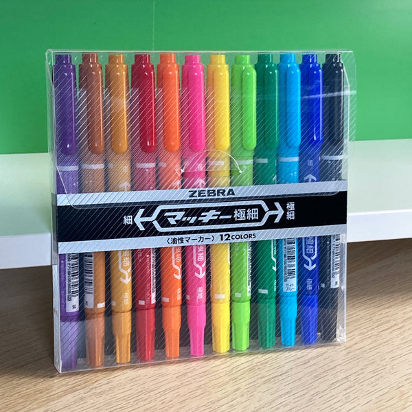 [ZEBRA] Mckee Marker Pen 12 Colour Set -FIne + Ultra Fine-